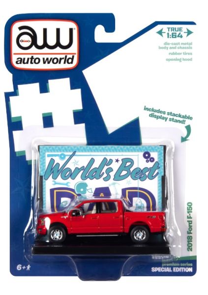 AMMAWAC017-C - FORD F-150 2018 Rojo EL MEJOR PAPÁ DE WOLRD en blister - 1