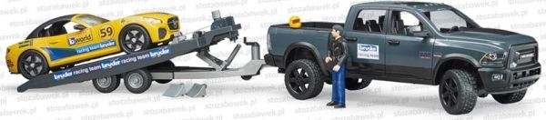 BRU2504 - DODGE RAM 2500 Power Wagon con remolque y auto del equipo Roadster Racing - 1