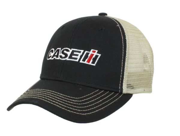 CNH11404 - Gorra CASE IH negra con parte posterior de rejilla beige - 1