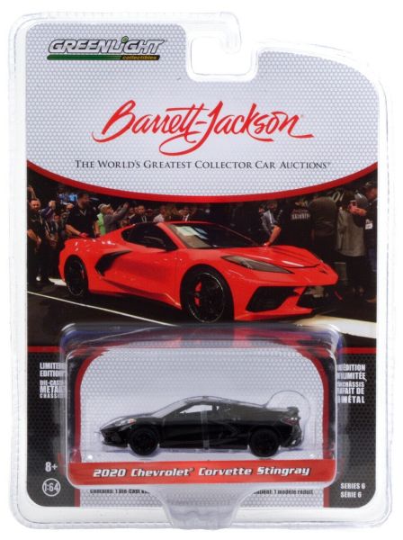 GREEN37220-F - CHEVROLET Corvette Stingray negro 2020 Barrett Jackson vendido en blister - 1