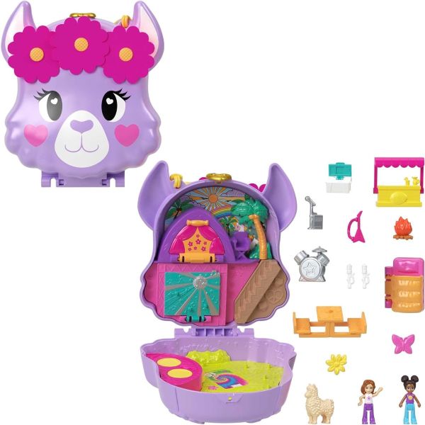 MATHKV33 - L'Aventure du Lama con figuras y accesorios Polly Pocket - 1