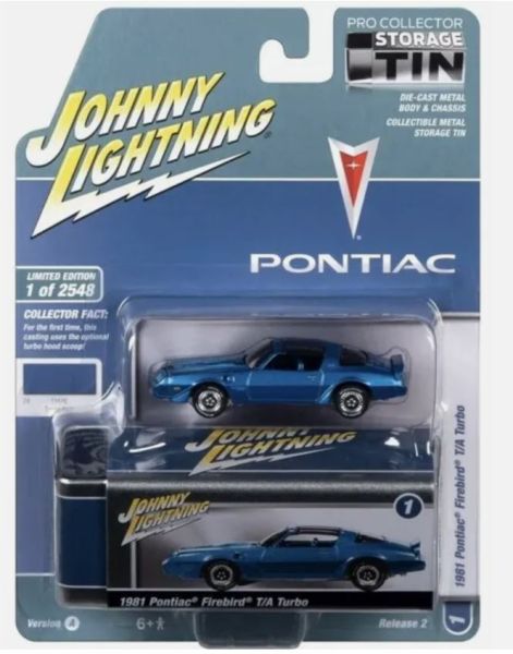 JLCT012-A - PONTIAC Firebird T/A Turbo 1981 Azul de la serie COLLECTOR TINS en blister - 1