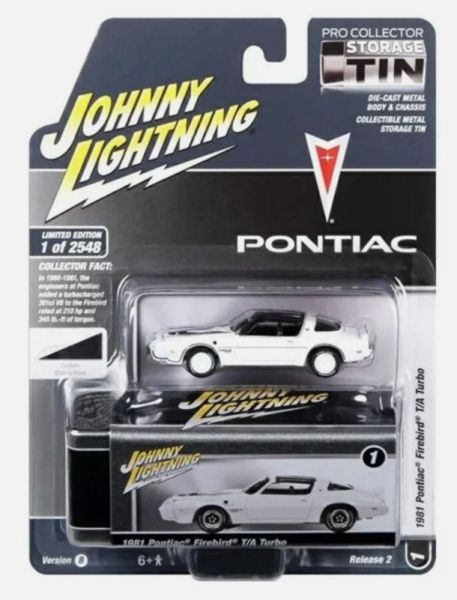 JLCT012-B - PONTIAC Firebird T/A Turbo 1981 Blanco de la serie COLLECTOR TINS en blister - 1