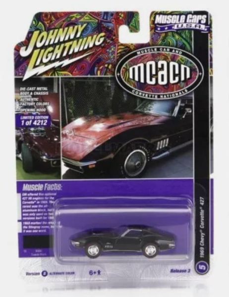 JLMC031B-E - CHEVROLET Corvette 427 1969 Negro de la serie MUSCLE CARS 2022 en blister - 1