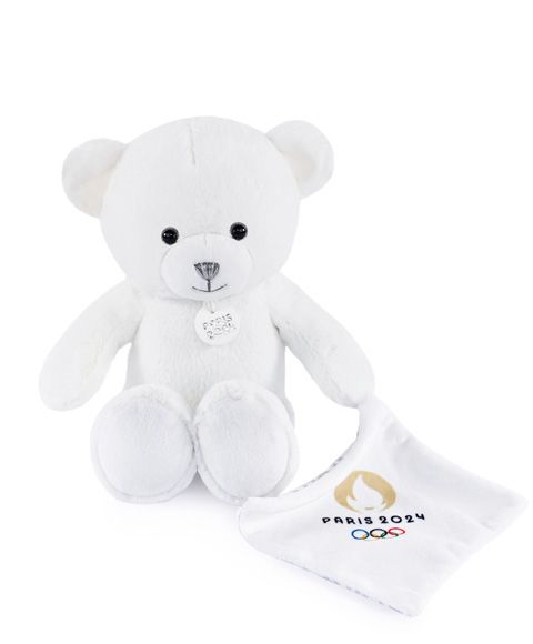 JO2448 - Osito de peluche con peluche blanco - París 2024 - 25cm - 1