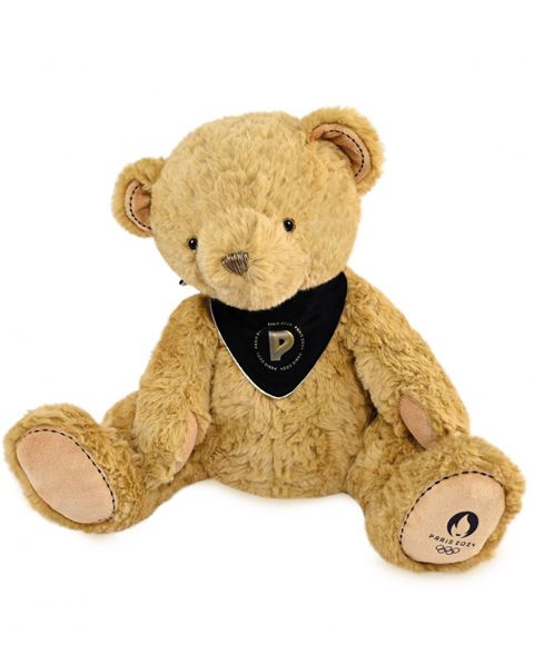 JO2452 - Osito de peluche marrón con bandana - París 2024 - 37cm - 1