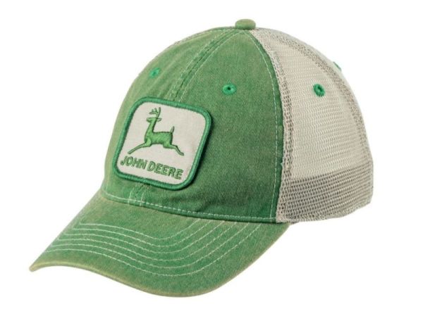 MC13080608IV - Gorra con parte posterior de red vintage JOHN DEERE verde - 1