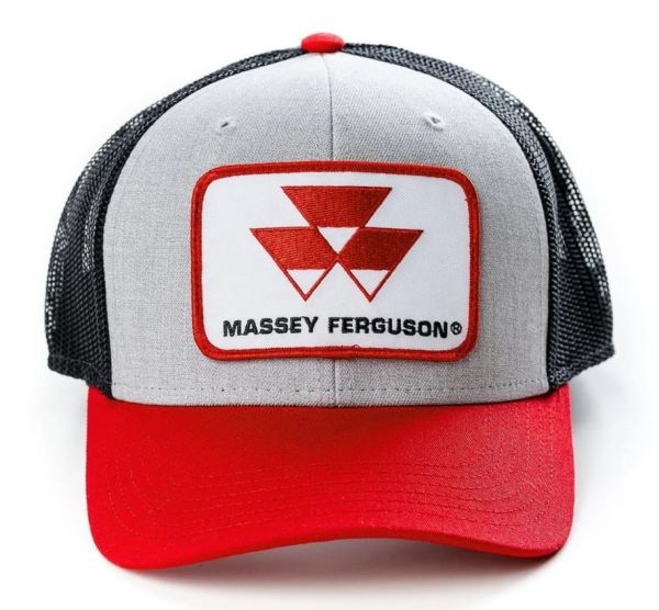 MF62 - Gorra MASSEY FERGUSON gris y roja con visera negra - 1