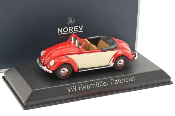 NOREV840022 - VOLKSWAGEN Beatle convertible open 1949 rojo y beige - 1