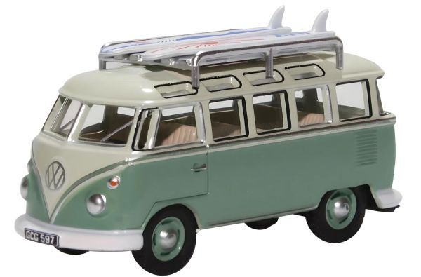 OXF76VWS005 - VOLKSWAGEN Tipo 1 Samba Bus con dos Surfs Azul y blanco - 1