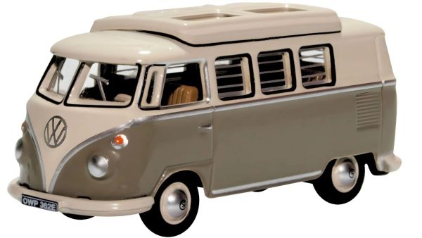 OXF76VWS006 - VOLKSWAGEN Tipo 1 Camper Ratón gris y blanco perla - 1