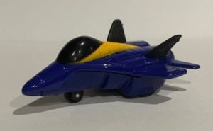 NEW01277G - Avión de combate azul y amarillo de fricción