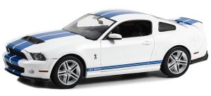 GREEN13674 - 2011 FORD Mustang GT500 Blanco con rayas azules