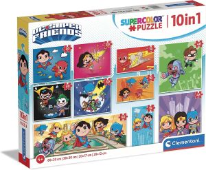 CLE20272 - Puzzle 10 en 1 3x18 4x30 2x48 y 1x60 piezas Dc Comics friends