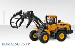 CON2440 - KOMATSU WA 250 PT Cargadora con pinza para troncos, cazo y horquillas