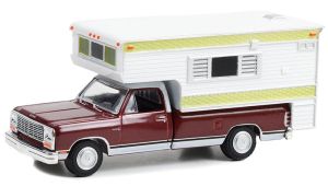 GREEN30409 - DODGE Ram D-250 real Pick-up rojo 1981 con camper grande bajo blister