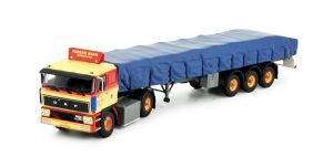 TEK81417 - DAF 2800 4x2 con plataforma y carga de lona de 3 ejes Torben RAFN