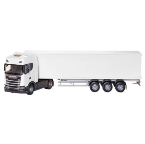 EMEK86002 - SCANIA S410 4x2 blanco con remolque de 3 ejes