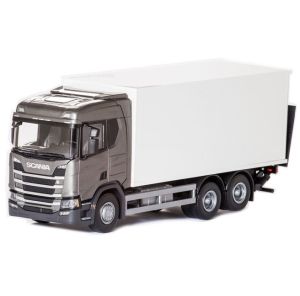 EMEK89603 - SCANIA CR 6x4 gris metálico con caja y portón trasero