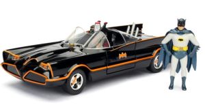 JAD98259 - BATMOBILE clásico de 1966 con figura de BATMAN y ROBIN