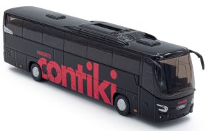 HOL8-1146B - Autobús turístico VDL Futura Contiki negro con marcas rojas