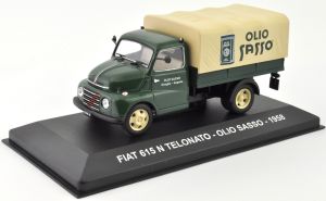 NET0022 - FIAT 615 N Telonato 1958 portador de capota de lona aceite de oliva italiano OLIO SASSO