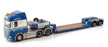 WSI01-3572 - SCANIA R HIGHLINE 6x2 con plataforma baja de 2 ejes AC MEJERIMASKINER