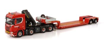 WSI02-2938 - SCANIA R CR20N 8x4 NOOTEBOOM con plataforma baja de 2 ejes y palfinger pk 150002 sh