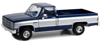 GREEN13659 - 1984 GMC K-2500 Sierra Grande Wideside azul oscuro y plata