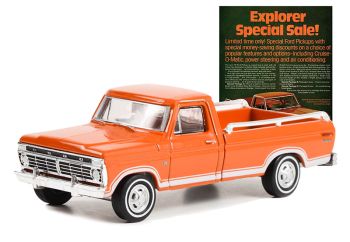 GREEN39110-B - FORD F-100 explorer 1973 naranja de la serie VINTAGE AD CARS en blister