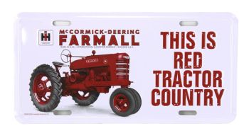 42068 - Placa de metal IH Farmall M - This is Red Tractor Country - 30 x 15 cm