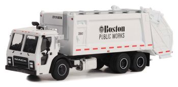 GREEN45160-C - MACK LR camión de basura 6x4 2020 BOSTON público de la serie S.D TRUCKS en blister