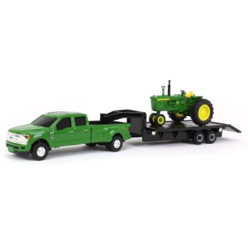 ERT45841 - FORD F-350 con plataforma de cuello de cisne y JOHN DEERE 4020