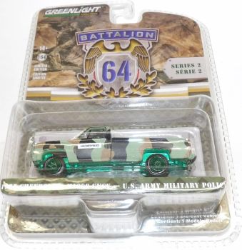 GREEN61020-DVERT - CHEVROLET M1008 CUCV Policía Militar con ruedas verdes serie 1985 BATAILLON 64 en blister