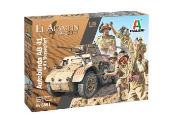 ITA6591 - Modelo de Autoblinda AB 41 con Bersaglieri El Alamein para montar y pintar