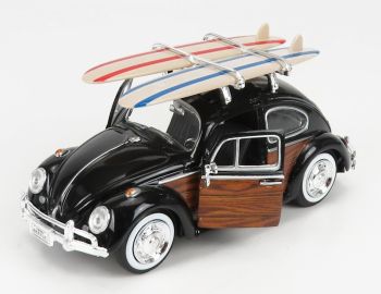 MMX79591 - VOLKSWAGEN Escarabajo 1966 Negro con tabla de surf