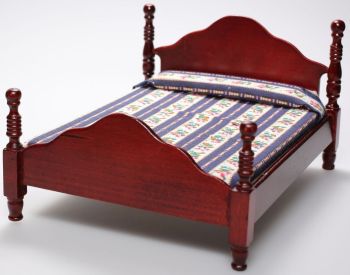 AKI0177 - Cama en miniatura para casa de muñecas con colchón de dimensiones 17 x 13 cm vendida en caja dañada