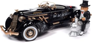 AWSS140 - AUBURN 831 Speedster 1935 MONOPOLY Negro y Dorado con figura