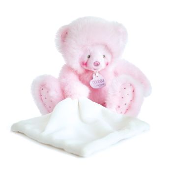 DC3551 - Demasiado lindo - Oso de peluche rosa con edredón