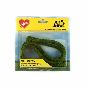 HEK1184 - Set de 3 setos flexibles verde claro longitud 50cm dimensiones 7x7mm