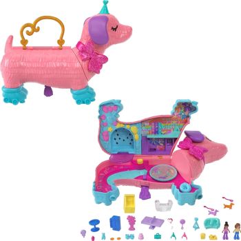 MATHKV52 - Puppy Party con figuras y accesorios Polly Pocket