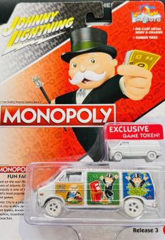 JLPC008-D-BLANC - DODGE Van 1976 Blanco - MONOPOLY - de la gama POP CULTURE 2022 en blister