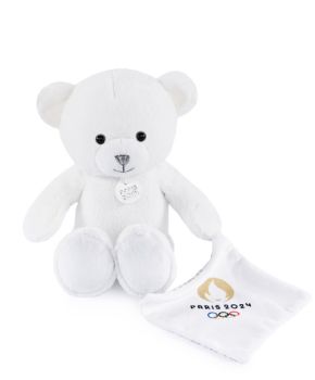 JO2448 - Osito de peluche con peluche blanco - París 2024 - 25cm