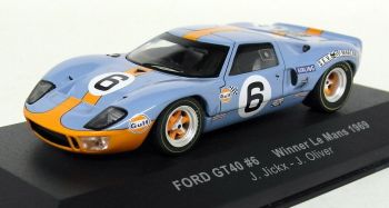 IXOLM1969 - FORD GT40 #6 team GULF van de 24 uur van Le Mans 1969 J.ICKX / J.OLIVIER