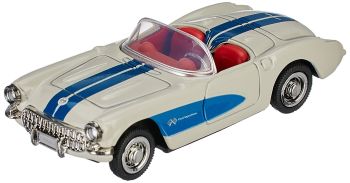 NEW48013G - CHEVROLET Corvette 1957 descapotable blanco con franjas azules