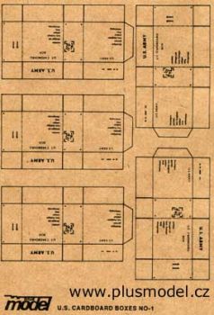 PLS009 - 5 cajas en miniatura del ejército de los EE. UU. para armar para diorama dimensiones de una caja 2 x 2 x 1 cm