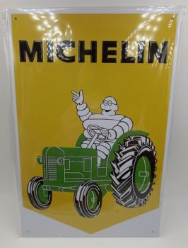 MAGPB208 - Placa de metal MICHELIN con tractor - 20x30 cm