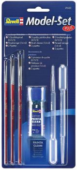 REV29620 - Accesorios de pintura con 3 pinceles 0/3/5; 1 bote de limpiador de 14ml y 2 pipetas de 3ml